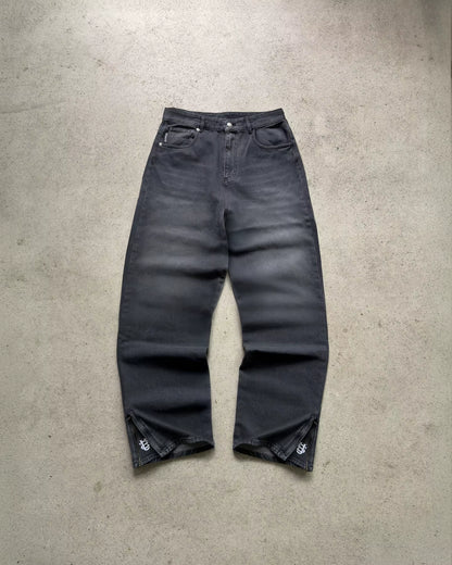 2025 Hip-Hop Gold Coin Jeans Y2K Retro Low Waist Wide Leg Zipper Pants Y2K Clothing Men'S Fashion Embroidered Loose Jeans